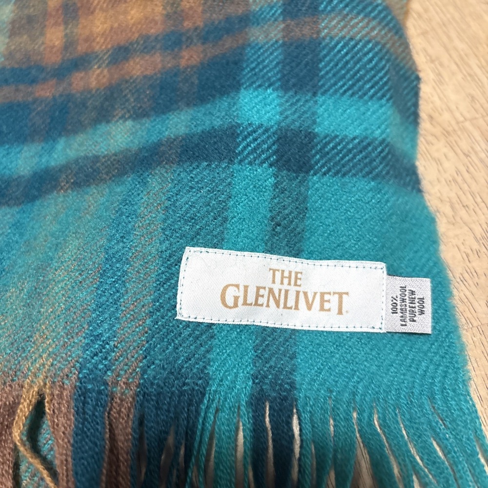 Glentana Scarf 100% Wool Made in Scotland Dress Stewart Tartan Plaid Teal Fringe
